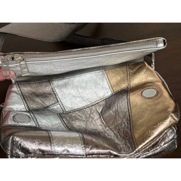 New without tags - Zadig & Voltaire Rocky Vintage Metal Leather Patchwork Bag - Picture 7 of 12